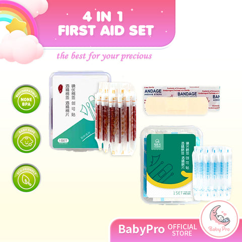 Babyproph 4 In 1 Disposable Small Wound Emergency First Aid Kit Iodine Swab Alcohol Cotton Stick Wip