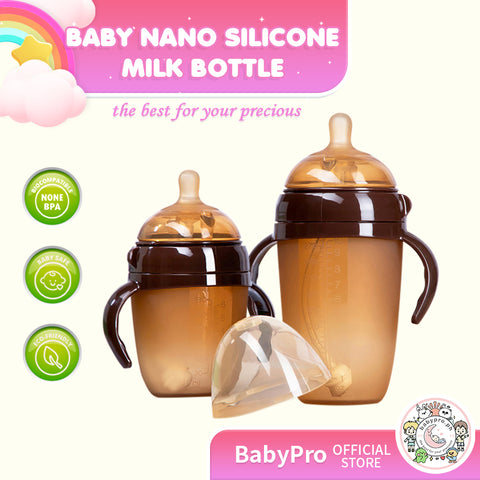 Babyproph Premium Silicone Feeding Bottle Nano Silver Soft Milk 180ml 250ml 300ml