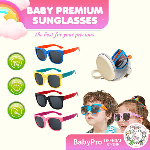 Babyproph Premium Luxury Sunglasses Kids Anti-ultraviolet Frosted Round Frame UV Protection
