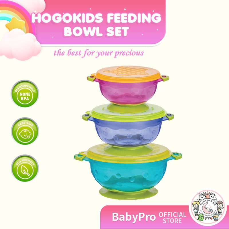 Babyproph Premium Hogokids Colorful Eco Friendly Suction Baby Feeding Bowl Set