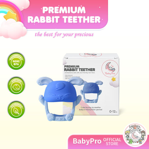 Babyproph Premium Baby Teether Rabbit Silicone BPA Free Biting Food Grade Material