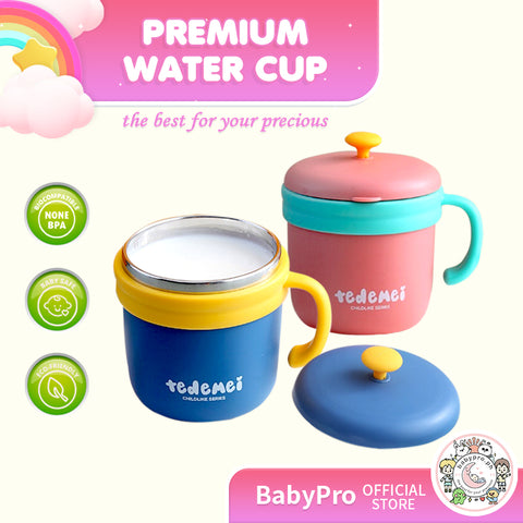 Babyproph Premium Baby Water Cup Stainless Steel Cup With Lid Drinking Utensils Cup Kids