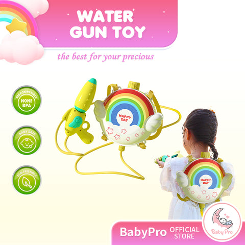 Babyproph Backpack Water Gun For Kid's Cartoon Design Large Capacity Pull-out Water Gun Outdoor