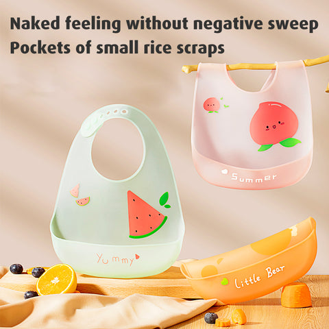 Babyproph Premium Baby Bibs Silicone Summer Ultra-Thin Soft waterproof Food Saliva Pocket