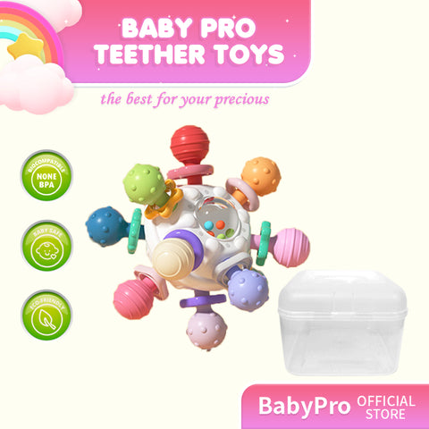 Babyproph Premium Baby Teether Toys Manhattan Ball Educational Teether Toys Sound Rattles