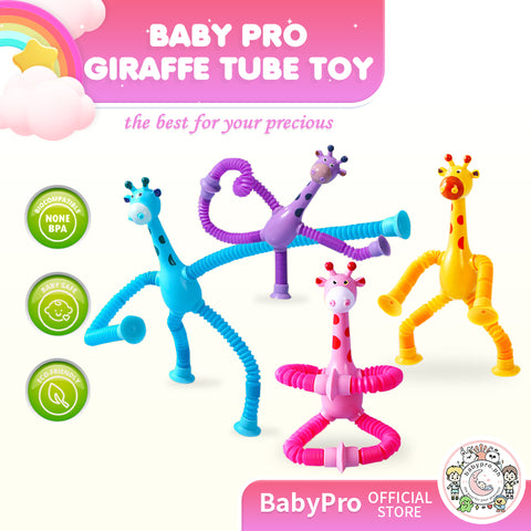 Babyproph Stretch Tube Giraffe Toy Suction Cup Decompression