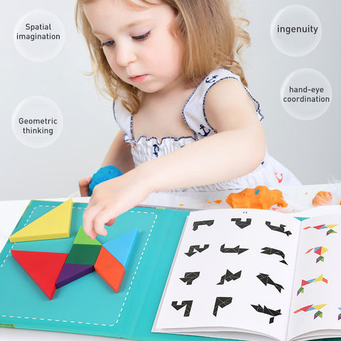 Babyproph Kids Magnetic Tangram Puzzle Book Early Educational Toys