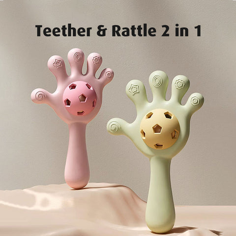 Babyproph Silicone Hand Shape Rattle Teether Toy for Baby