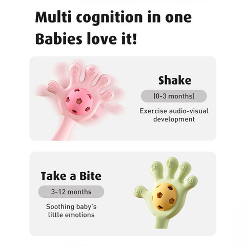 Babyproph Silicone Hand Shape Rattle Teether Toy for Baby