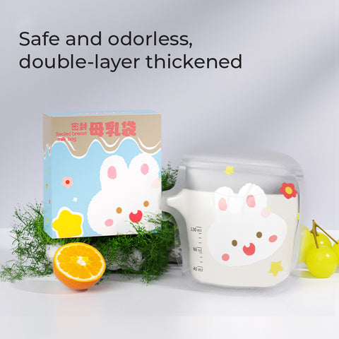 Babyproph 30pcs Rabbit Breast Milk Storage Bag Doubled-Sealed 120ml 200ml