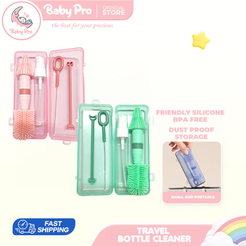 Babyproph Baby Portable Mini Travel Bottle Wash Bottle Cleaner Set  With Storage Box