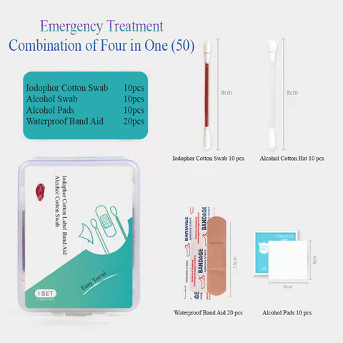 Babyproph 4 In 1 Disposable Small Wound Emergency First Aid Kit Iodine Swab Alcohol Cotton Stick Wip