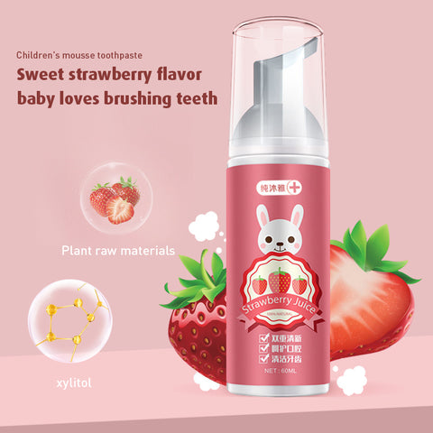 Babyproph Kid's Foam Toothpaste Strawberry and Orange Flavor Teeth Cleansing Mousse Deeply Cleaning For Child