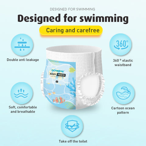 Babyproph Ocheers Ocean Swimming Diapers Waterproof Pull-Up Pants Baby Disposable L M XL XXL