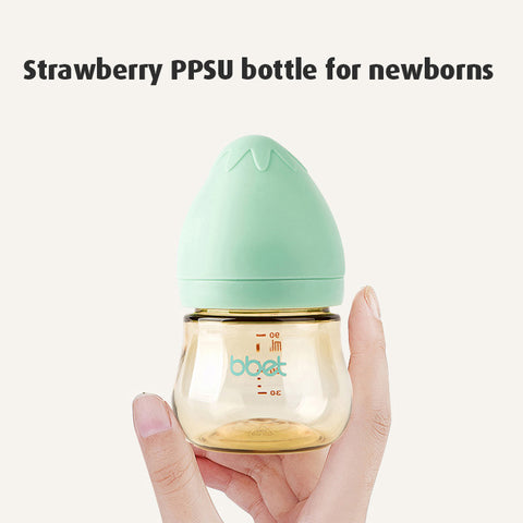 Babyproph Premium BBET Newborn Baby Feeding Bottle 3 oz | Strawberry Pink | Green 90ml