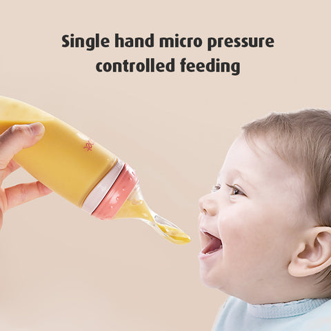 Babyproph Premium Baby Soft Silicone Bottle With Spoon Squeeze Feeding Bottle Multifunction