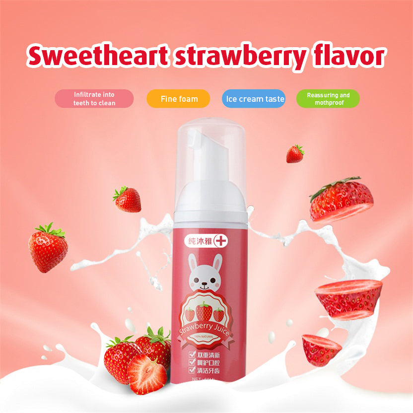 Babyproph Kid's Foam Toothpaste Strawberry and Orange Flavor Teeth Cleansing Mousse Deeply Cleaning For Child