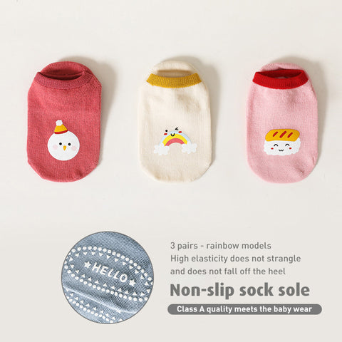 Babyproph Premium Short Anti Slip Socks One Pair Individual Pack Soft Cotton floor Sock Keep Warm