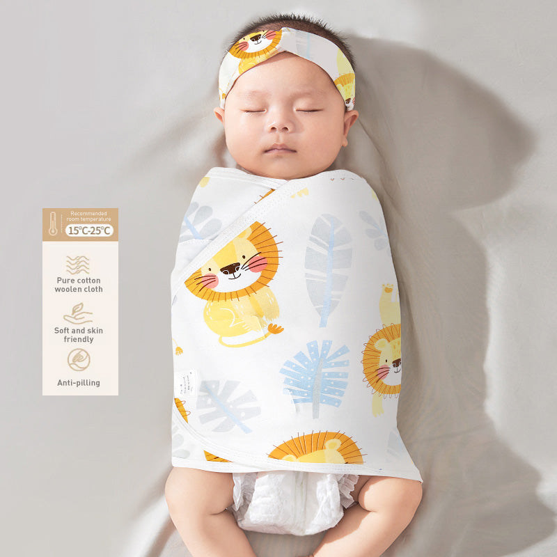 Babyproph Premium Baby Cotton Wrapper Super Soft Swaddle Newborn Adjustable for 0-3 Month with Velcro Tape